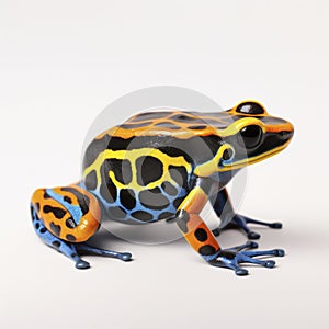 dyeing poison arrow frog on white background