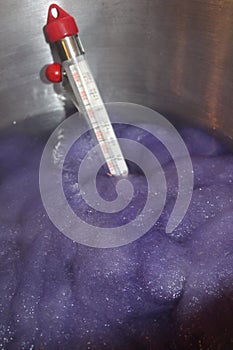 Dyeing sheep wool roving