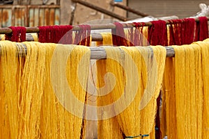 Dyeing silks for Persian carpets