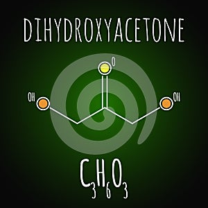 Dyhydroxyacetone chemistry formula. Science vector scheme illustration