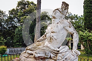 Dying Achilles statue in Achilleion palace on Corfu Island, Greece