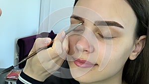 dying or coloring eyebrows in beauty salon