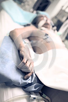 Dying malnourished patient in the hospital