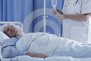 Dying senior patient