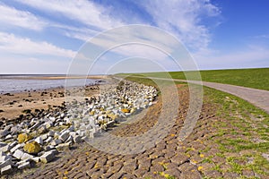 Dyke on the island of Terschelling in The Netherlands