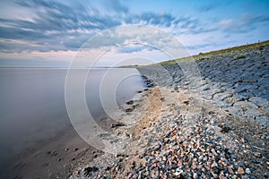 Dyke along the Wadden Sea coast photo