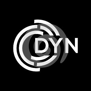 DYN letter logo design on black background. DYN creative initials letter logo concept. DYN letter design