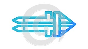 Dynamic Abstract Arrow with Multiple Segments Vector Icon, vector design Generative AI