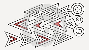 Dynamic Abstract Arrows and Geometric Shapes Pattern, vector design Generative AI