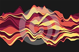 Dynamic abstract background with color waves. Vector illustration.