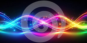 Abstract colorful gradient line wave motion