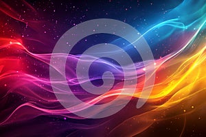 Dynamic Abstract Background with Colorful Waves of Light
