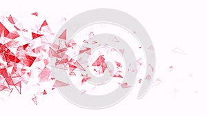 Abstract Red Geometric Explosion on White Background