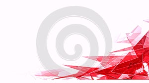 Abstract Red Geometric Background with White Space