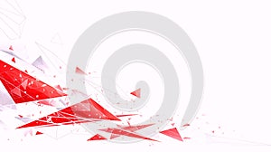 Exploding Red Geometric Shapes on White Background