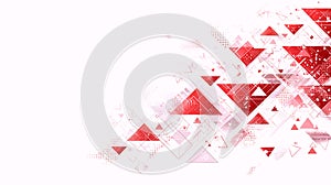 Abstract Red Geometric Triangle Background