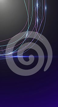 Abstract Futuristic Network Lines and Glowing Orbs