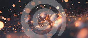 Dynamic abstract background featuring glowing particles and 3D data visualizations effects