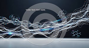 Digital data stream flowing through molecular networks