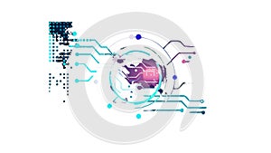 Dynamic Abstract Circuit Board Data Flow Tech Connectivity, vector design Generative AI
