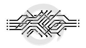 Dynamic Abstract Circuit Pattern for Futuristic Tech and Digital Network, vector design Generative AI