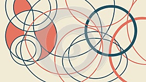 Dynamic abstract circular pattern, overlapping rings, modern design. vector design Generative AI