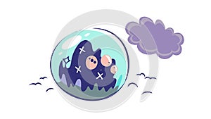 Dynamic Abstract Cloud with Particles, Data Flow, Digital Network, vector design Generative AI