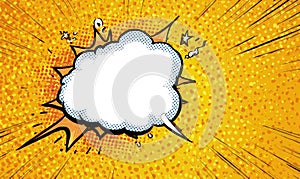 Comic Book Speech Bubble on Yellow Background