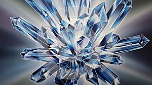 A dynamic and abstract composition of blue crystal formations