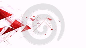Abstract Red Geometric Explosion on White Background