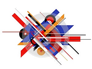 Dynamic abstract composition with intersecting shapes