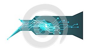 Dynamic Abstract Data Stream with Arrow, vector design Generative AI