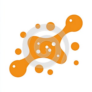 Abstract Organic Shapes With Bubbles In Orange And White Colors