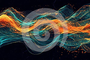 Dynamic Abstract Digital Flow Background Featuring Vibrant Data Visualization