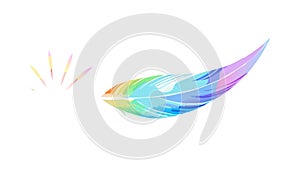 Dynamic Abstract Feather Shape with Gradient Colors, Modern Art, vector design Generative AI