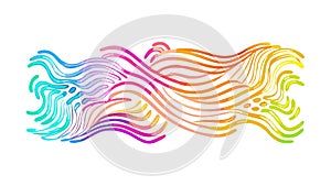 Dynamic Abstract Flowing Lines Pattern in Multi-Color Gradient, vector design Generative AI