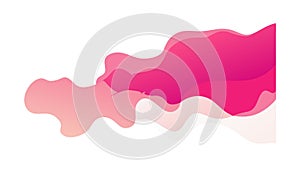 Dynamic Abstract Flowing Shape in Vibrant Pink, vector design Generative AI