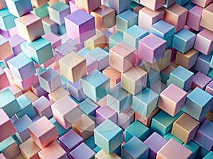 Dynamic Abstract Geometric Background Featuring a Panoramic Array of Interlocking Cubes A Modern Design for Digital Art