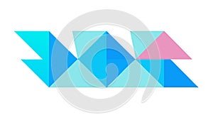 Dynamic Abstract Geometric Blue Triangle Pattern, vector design Generative AI