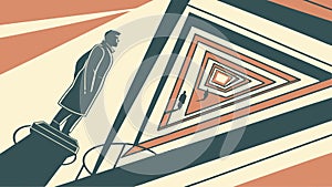 Dynamic Abstract Geometric Composition - Triangular Art Design, vector design Generative AI