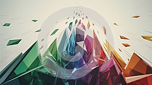 Dynamic Abstract Geometric Crystal Explosion Background