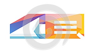 Dynamic Abstract Geometric Form with Vibrant Colors & Angles, vector design Generative AI