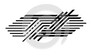 Dynamic Abstract Geometric Lines for Modern Tech Backgrounds, vector design Generative AI