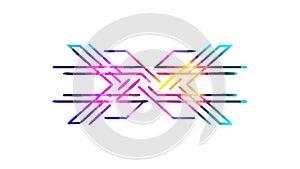 Dynamic Abstract Geometric Pattern with Intersecting Neon Lines, vector design Generative AI