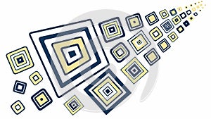 Dynamic Abstract Geometric Square Pattern, Interconnected and Modern Digital Mosaic, vector design Generative AI