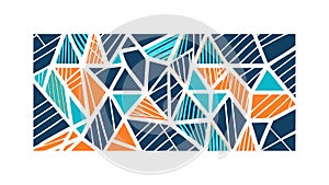 Dynamic Abstract Geometric Triangle Mesh Seamless Pattern, vector design Generative AI