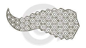 Dynamic abstract hexagonal wave pattern, modern geometric and futuristic design, vector design Generative AI