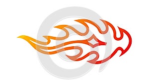 Dynamic abstract horizontal flame, vibrant flowing design, vector design Generative AI