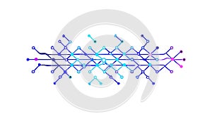 Dynamic Abstract Horizontal Network Data Flow, vector design Generative AI