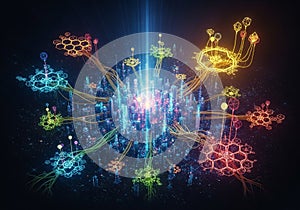 A dynamic, abstract image of a